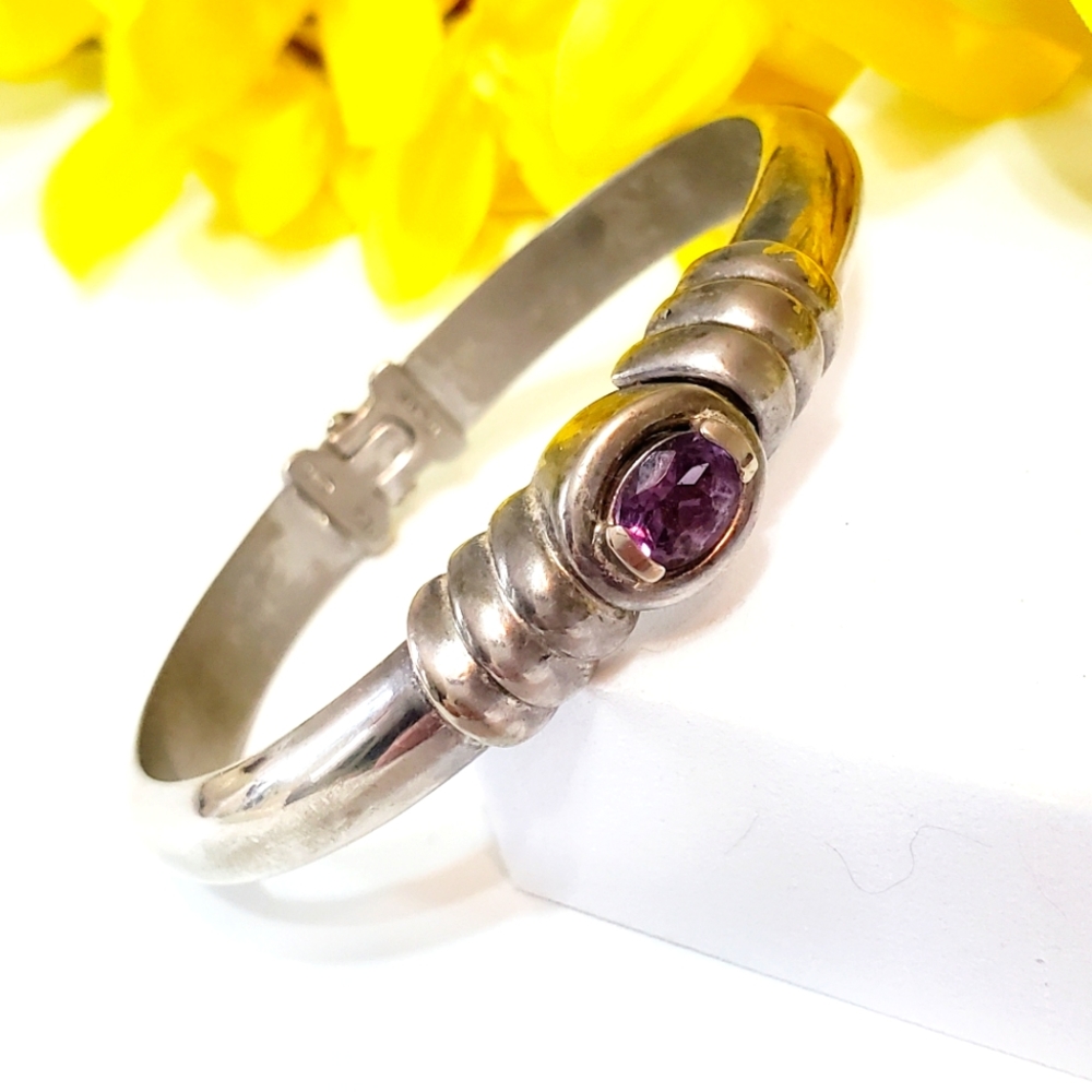 Sterling Silver and Amethyst Bracelet